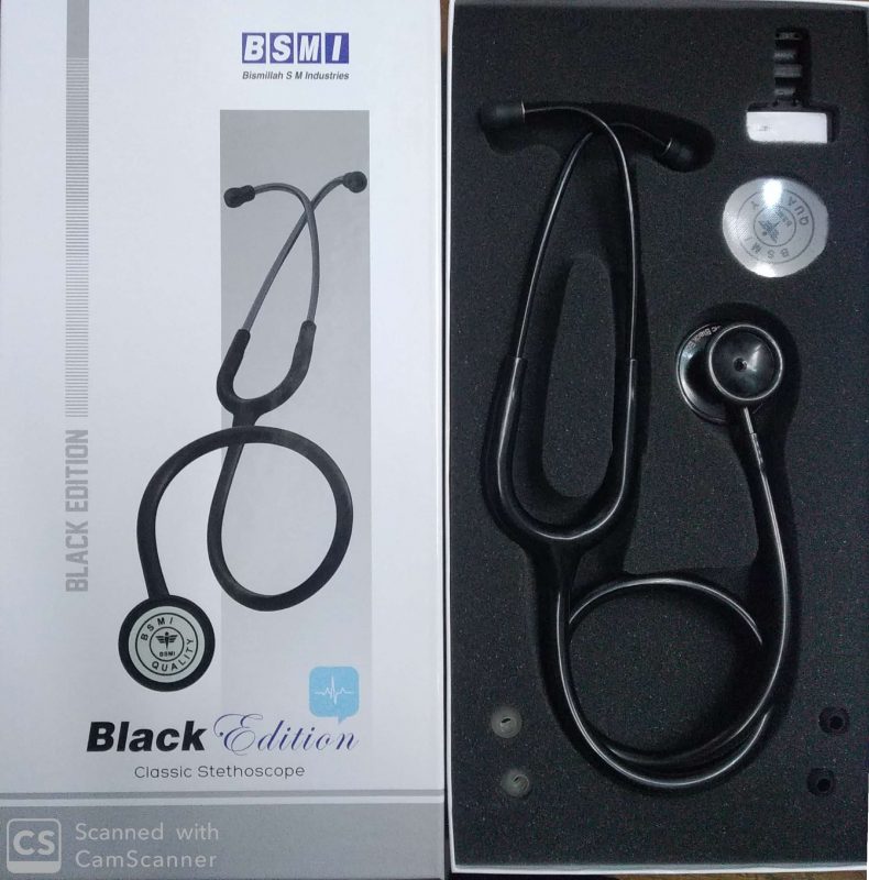 BSMI Classic Stethoscope – Black Edition