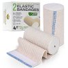 Elastic bandage wrap with 2 fasteners- 4 Inch